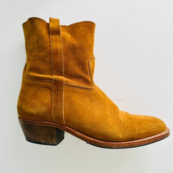 Jerome Dreyfuss Tan Suede Boho Ankle Boot Size 40 France Leather Round Toe - Picture 1 of 9